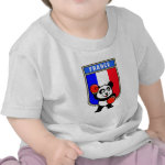 This cute little panda bear is ready for a boxing match! Panda wears boxing gloves before a France flag shield. Great for French boxing fans or boxers!