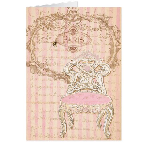 French Brocante Royale Pink de la Queen's Chair Greeting Card