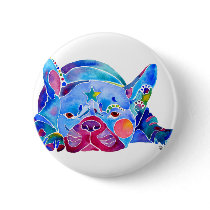 French Bull Dog in Blues Pins