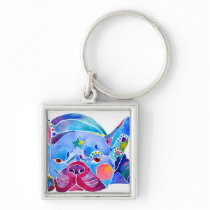 French Bull Dog in Blues Keychain