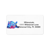 French Bull Dog in Blues Personalized Address Label