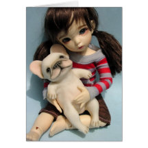 French Bulldog Baby Doll Sculpture 2 Card
