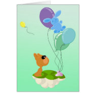 French Bulldog Balloons Card