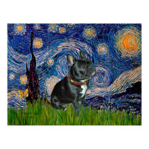 French Bulldog (black 11) - Starry Night posters by masterpiecedogs French Bulldog (black 11) - Starry Night posters