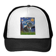 French Bulldog (black 11) - Starry Night (vert) Trucker Hat
