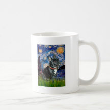 French Bulldog (black 11) - Starry Night (vert) Mug