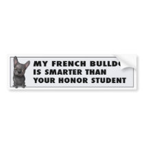 French Bulldog (Black) Honor bumper stickers