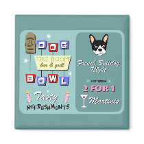 French Bulldog Bowling Night Refrigerator Magnet