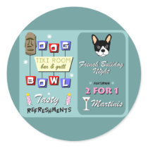 French Bulldog Bowling Night Sticker