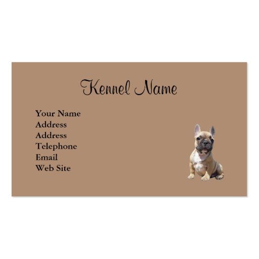 French Bulldog Breeder Business Card (back side)