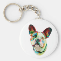 French Bulldog Bright Bust keychains