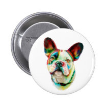 French Bulldog Bright Bust buttons