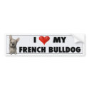 French Bulldog (Buff) Love Sticker bumper stickers
