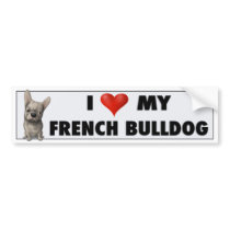 French Bulldog (Buff) Love Sticker bumper stickers