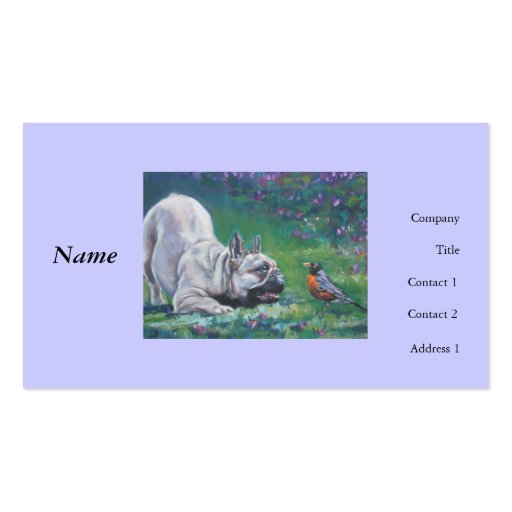french bulldog business card (front side)