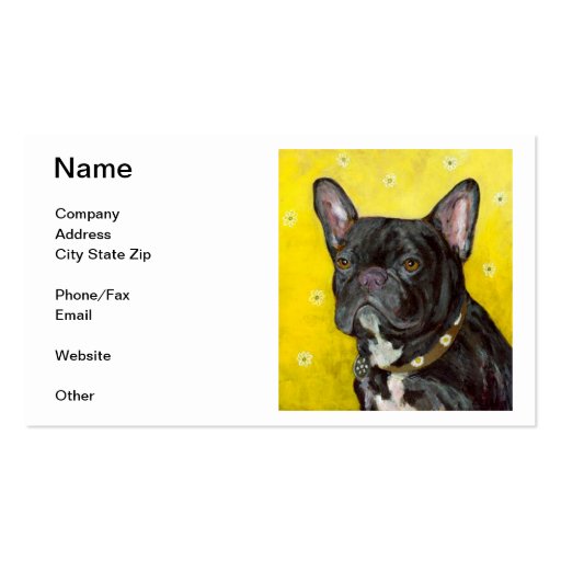 French Bulldog Business Cards (front side)