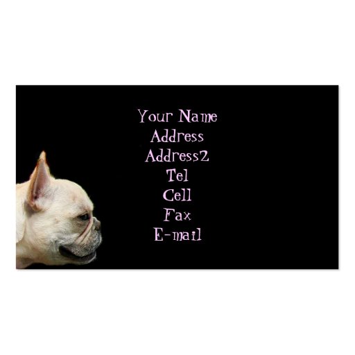 French Bulldog business cards (back side)