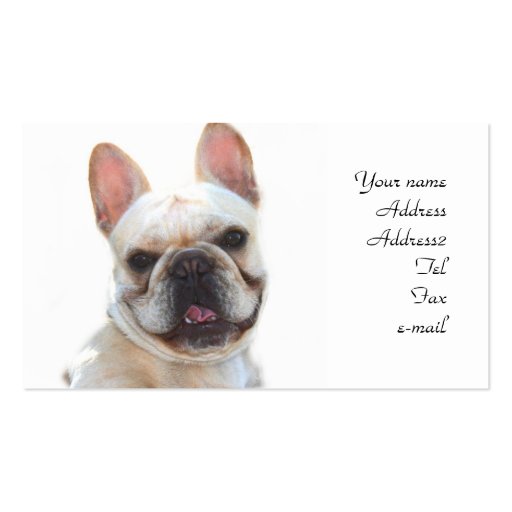 French Bulldog business cards (front side)