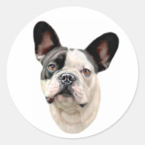 French Bulldog BW Bust stickers