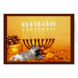 French Bulldog Chanukah Card Menorah
