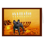 French Bulldog Chanukah Card Menorah