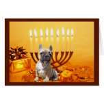 French Bulldog Chanukah Card Menorah