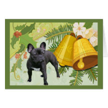 French Bulldog Christmas Card Bells