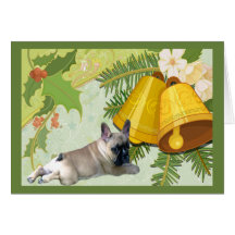 French Bulldog Christmas Card Bells