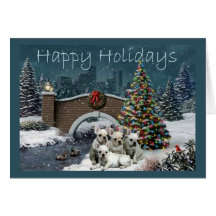 French Bulldog Christmas Card Evening