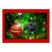 French Bulldog Christmas Card Happy Holidays