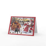 French Bulldog Christmas Card Santa Bears
