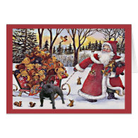 French Bulldog Christmas Card Santa Bears
