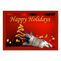 French Bulldog Christmas Card Stars