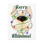 French Bulldog Christmas Lights postcards