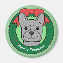 French Bulldog Christmas Magnet