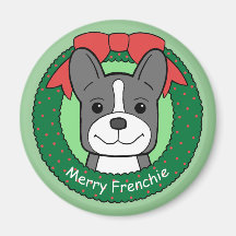 French Bulldog Christmas Magnets