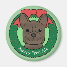 French Bulldog Christmas Refrigerator Magnet