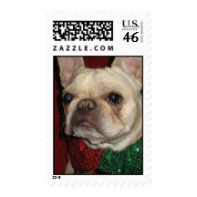 French Bulldog CHristmas Stamps
