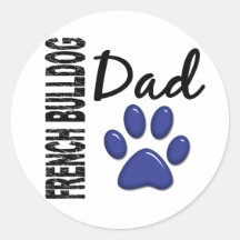 French Bulldog Dad 2 Round Stickers