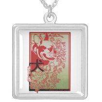 French Bulldog Dog Breed Papercut Design necklaces