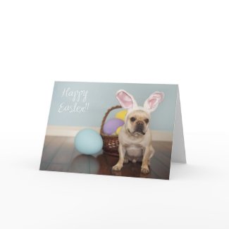 French Bulldog Easter Card! card