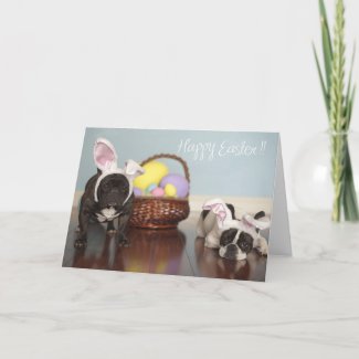 French Bulldog Easter Card! card