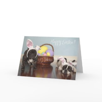 French Bulldog Easter Card! card