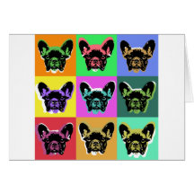 French bulldog greeting card
