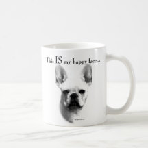 French Bulldog Happy Face Mugs