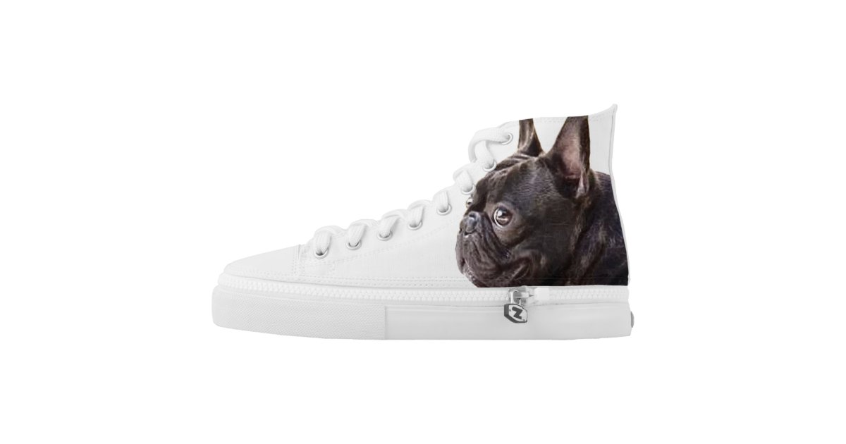 French Bulldog high top tennis shoes Printed Shoes Zazzle