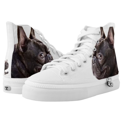 French Bulldog high top tennis shoes Printed Shoes Zazzle
