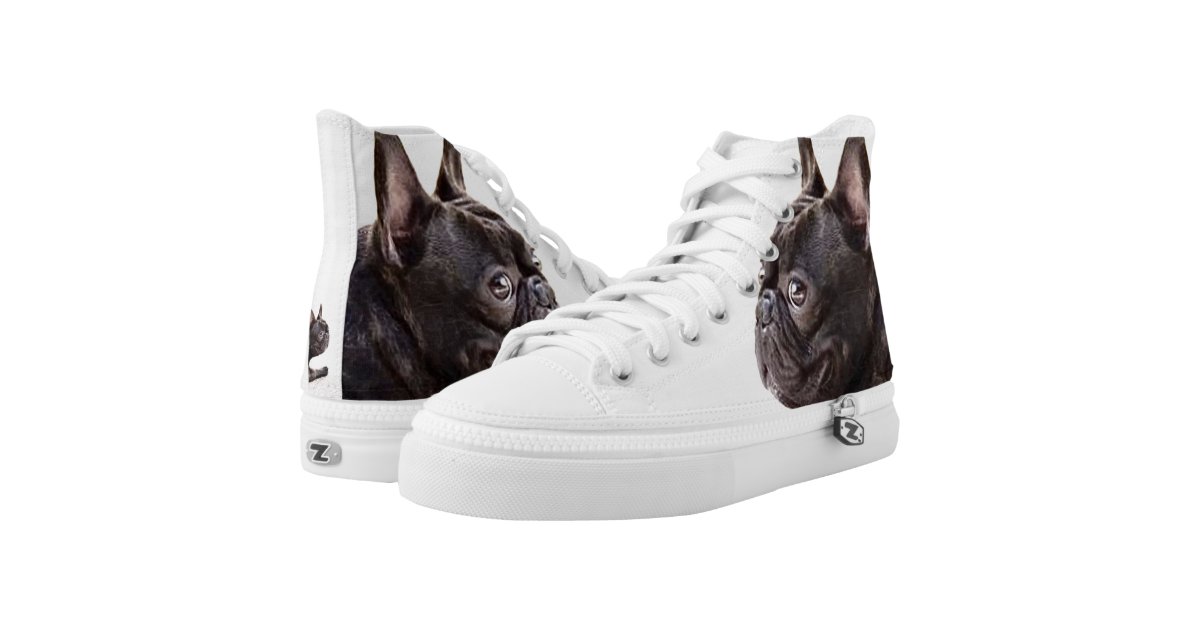 French Bulldog high top tennis shoes Printed Shoes Zazzle