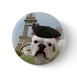 French Bulldog in Paris button