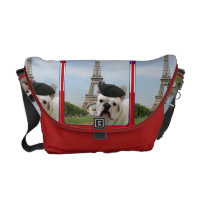 French bulldog in Paris Courier Bag